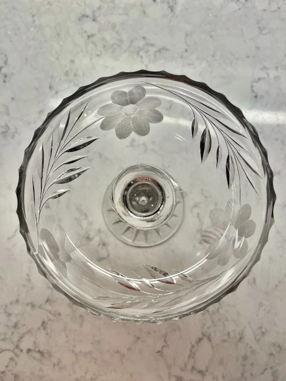 Gorgeous Antique APB American Brilliant Cut Crystal Pedestal Compote Tazza Bowl